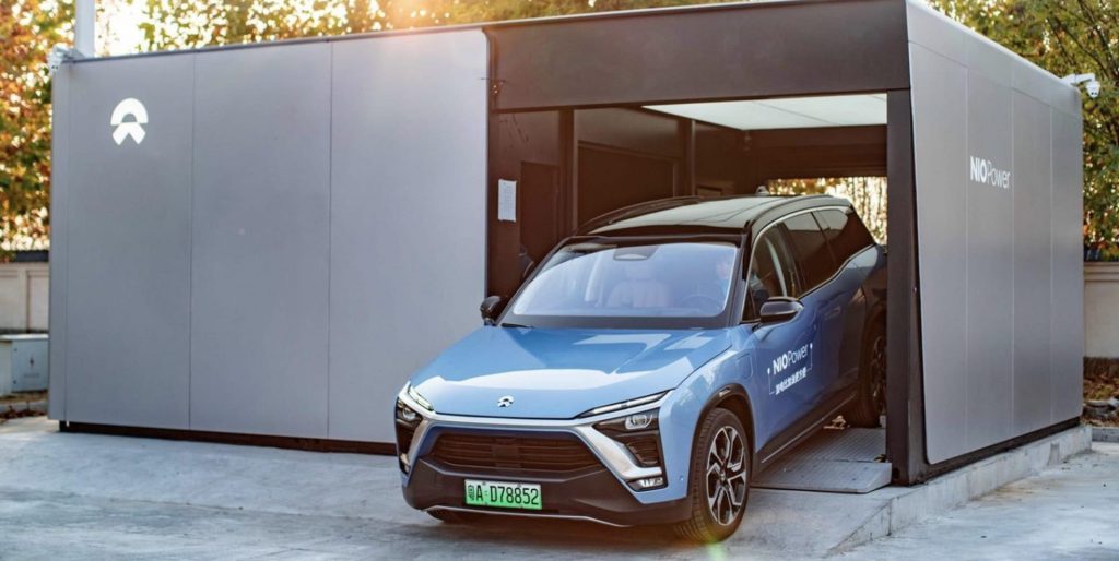 The Chinese manufacturer NIO has entered the European market.  The first battery replacement station in Norway thumbnail