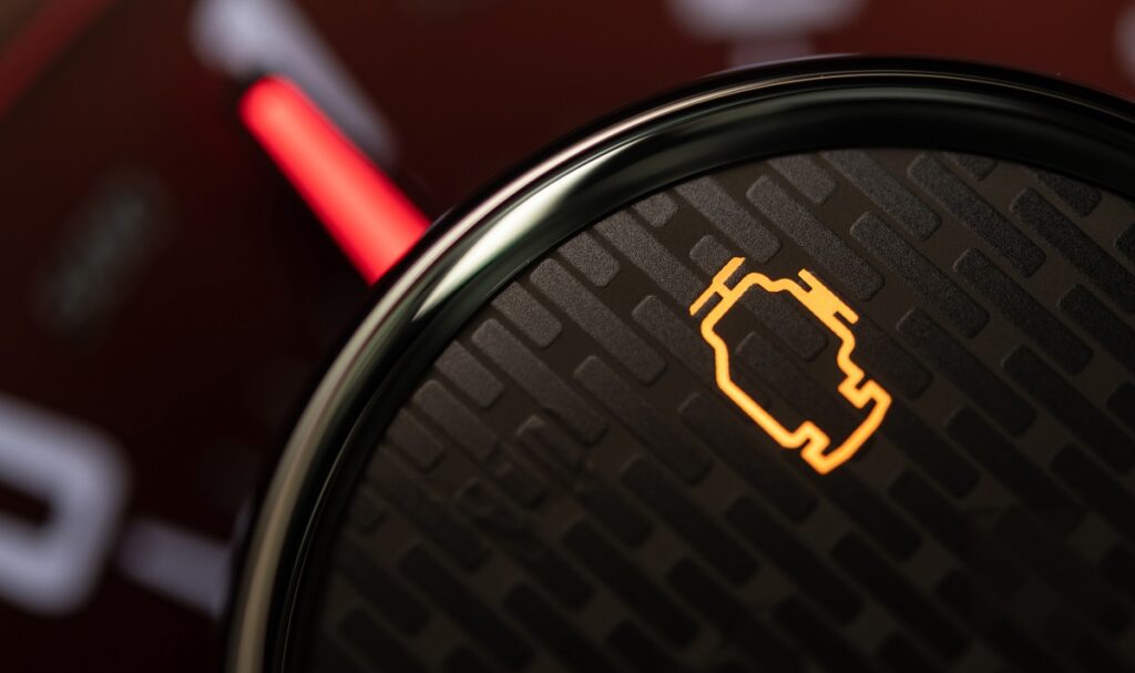 Martorul check-engine este aprins in plansa de bord a masinii