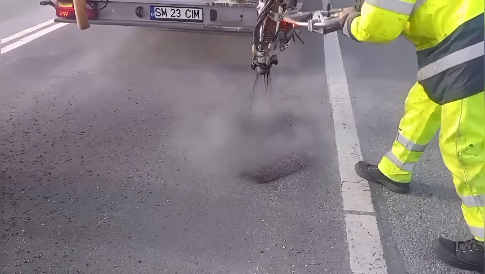 VIDEO Drumurile din România, pline de gropi în iarnă: Tehnologie nouă de reparat asfaltul la temperaturi scăzute, testată la Cluj