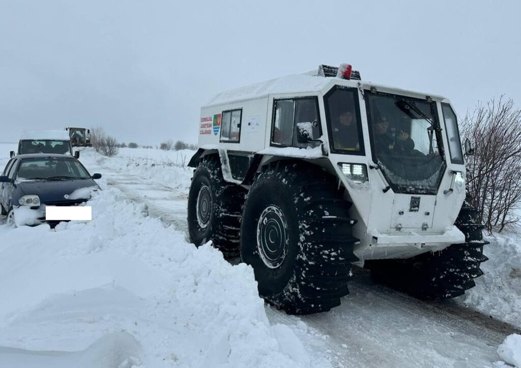 ISU Călărași: Intervenție spectaculoasă cu un vehicul SHERP