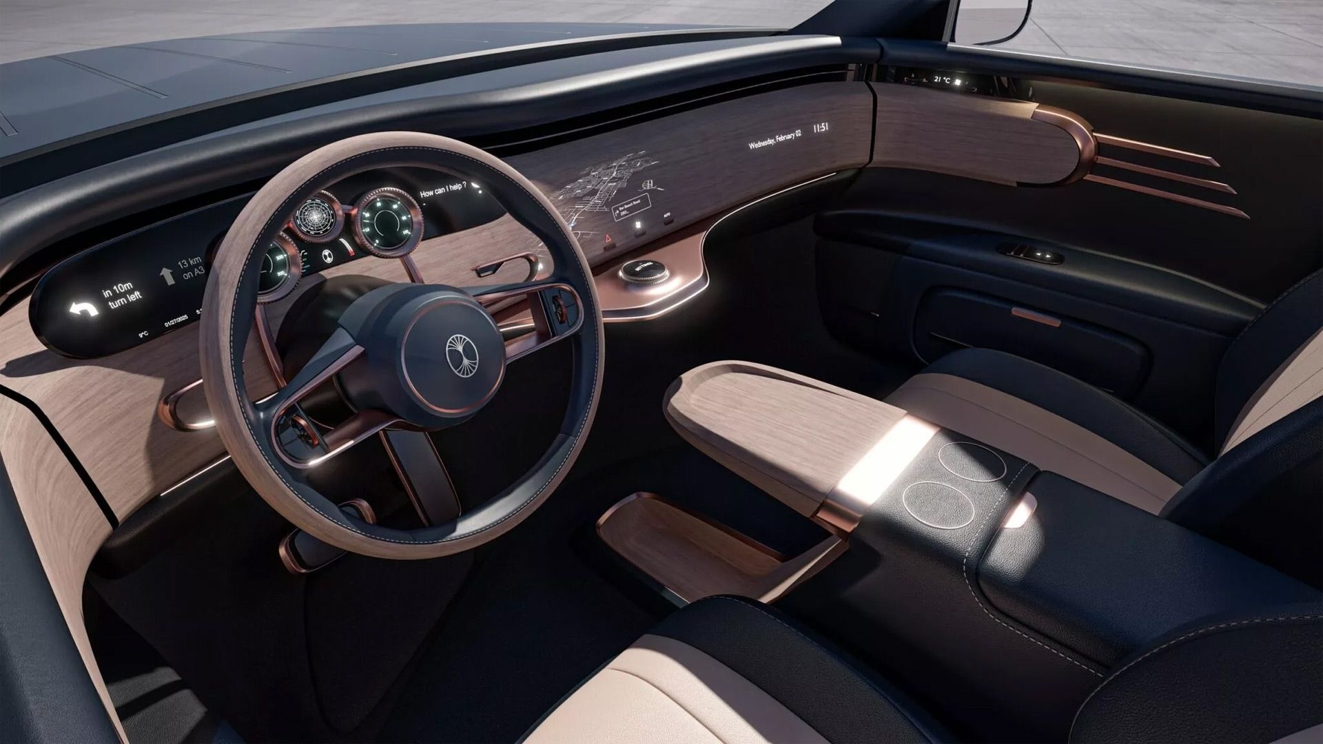 interiorul sedanului de lux propus de dacora motors