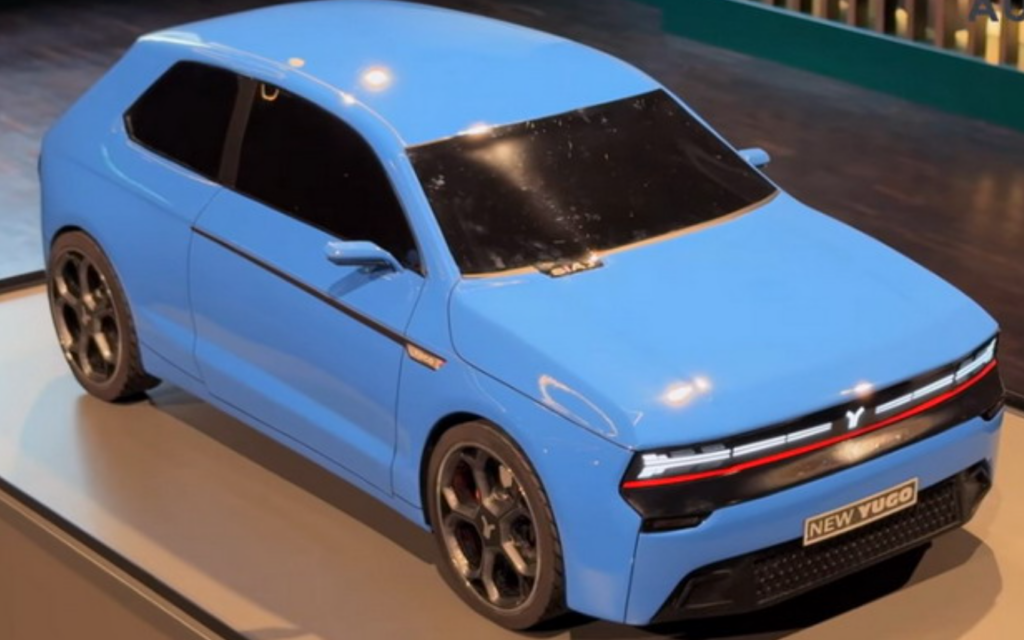 Macheta noului model Yugo a fost prezentata la Salonul Auto de la Beijing 2026 (Sursa Foto: YUGO Automobile / LindeIn)