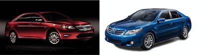 Ford Taurus vs. Toyota Camry facelift