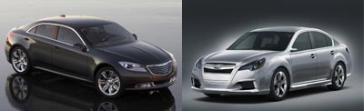 Chrysler 200C EV Concept vs. Subaru Legacy Concept