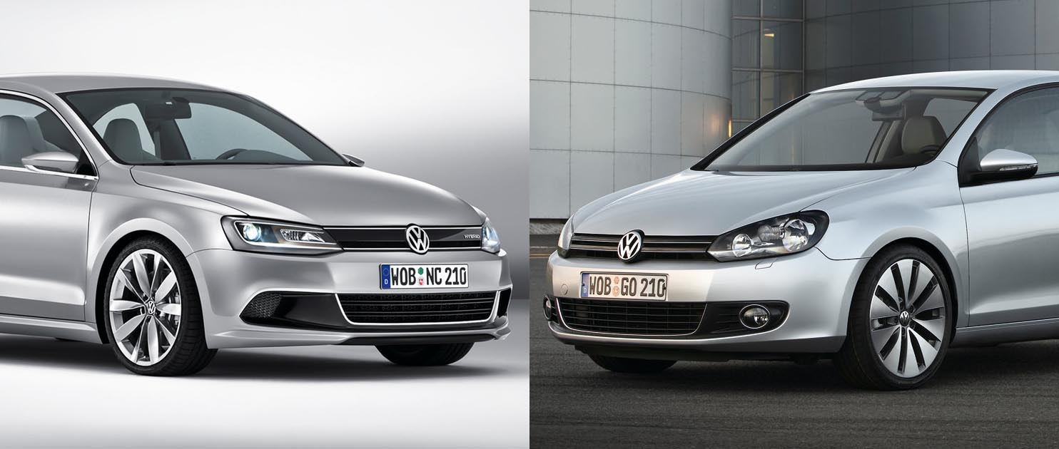VW Jetta Coupe vs VW Golf 6 - se observa diferente intre partile frontale