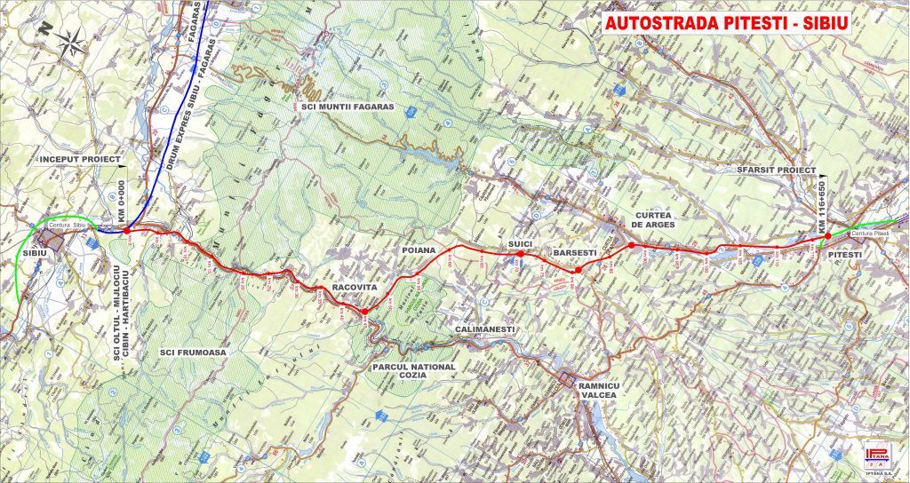 Plan autostrada Piteşti - Sibiu (CNADNR)