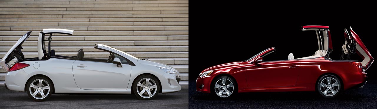 Peugeot 308 CC vs. Lexus IS C: leul e mai tare