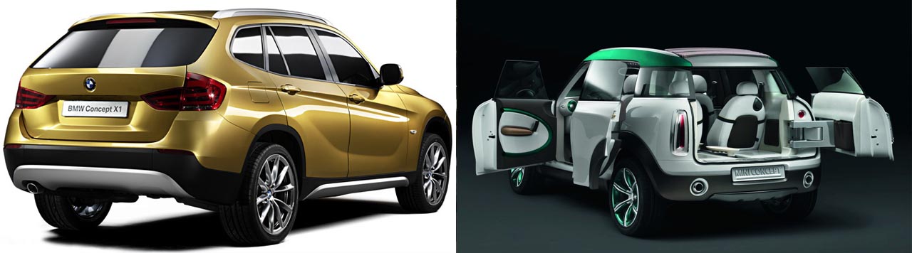 BMW X1 Concept vs. Mini Crossover Concept