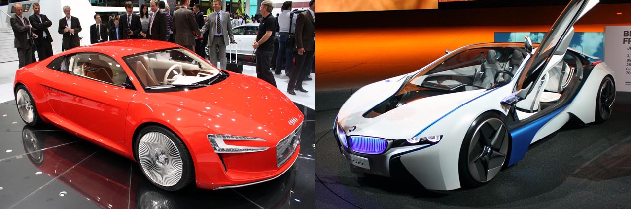 Audi e-tron vs. BMW Vision EfficienDynamics
