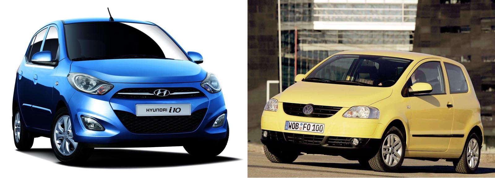 Hyundai i10 vs. Volkswagen Fox: 1 - 0. VW Fox nu este oferit pe multe piete, cum este cazul lui i10