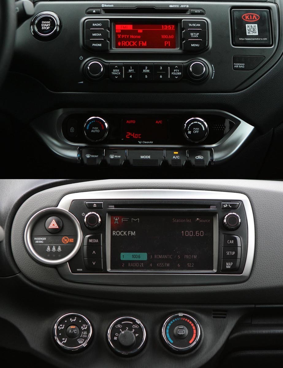 Yaris ofera standard modulul Toyota Touch, cu display tactil si camera pentru mersul inapoi