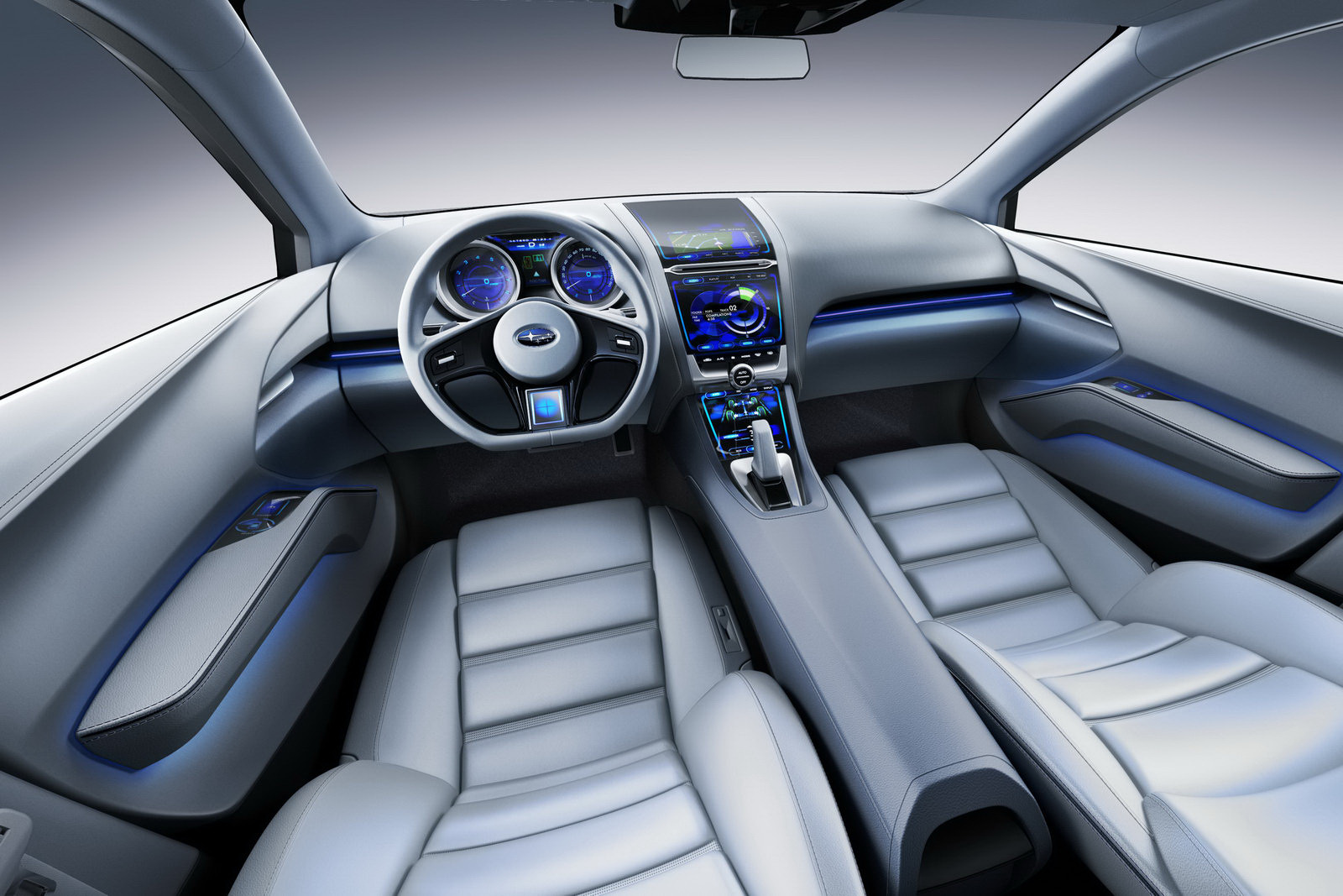 Interior high-tech pentru Subaru Impreza Concept, garnisit de display-uri