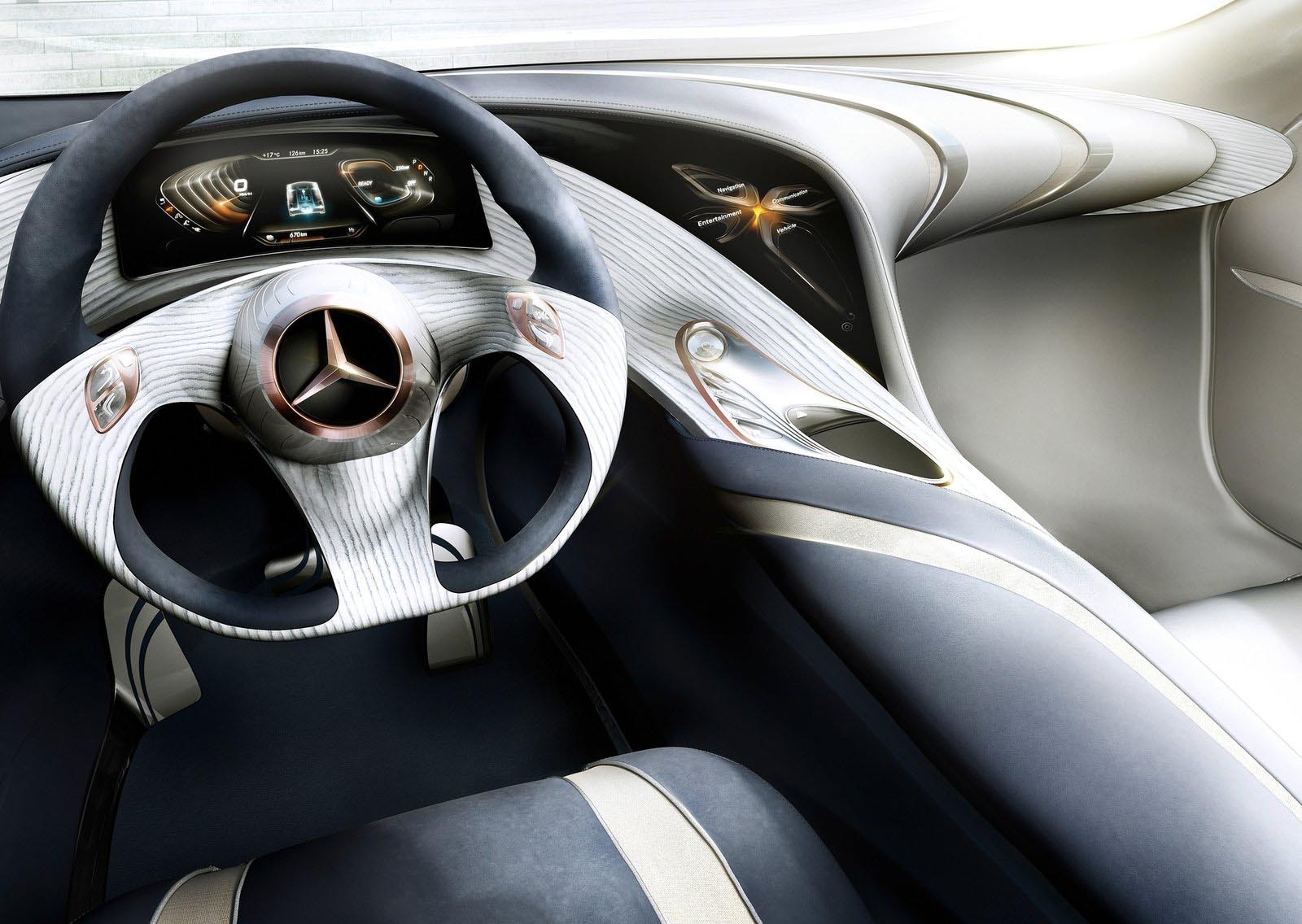 Interfata sofer-masina este realizata in Mercedes Benz F125 prin sistemul yourCOMAND